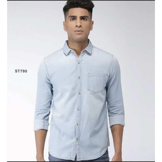 Denim Casual Long Sleeve Shirt