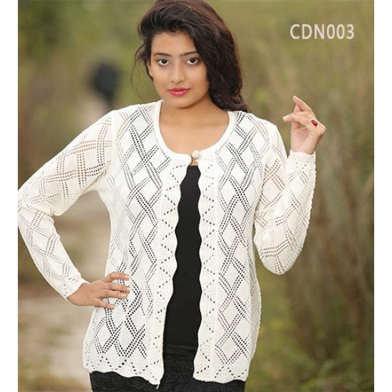 Exclusive Hand Knit Fashionable Short Cardigan for Women DM-403
