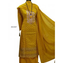 Heavy Embroidery and Stone Work Cotton Salwar Kameez