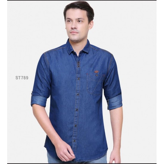 Denim Casual Long Sleeve Shirt