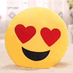 Smiley Emoticon Yellow Round Cushion Stuffed Plush Soft Pillow