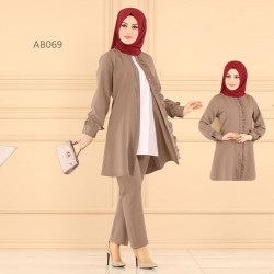 Traditional Dubai cherry Georgette Tunic &innar with pant Style Dress For Women