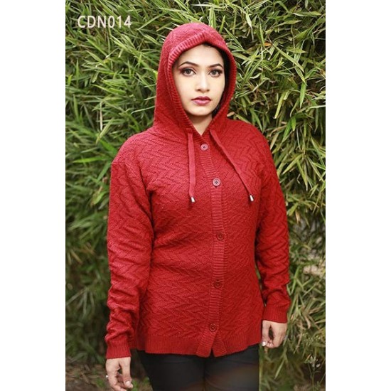 Women Grey Solid Hooded Sweaters ( Free Size )