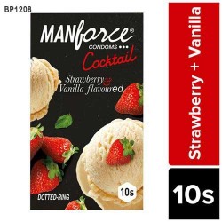 Manforce Cocktail Strawberry + Vanilla Falvoured Condoms - 10's Pack