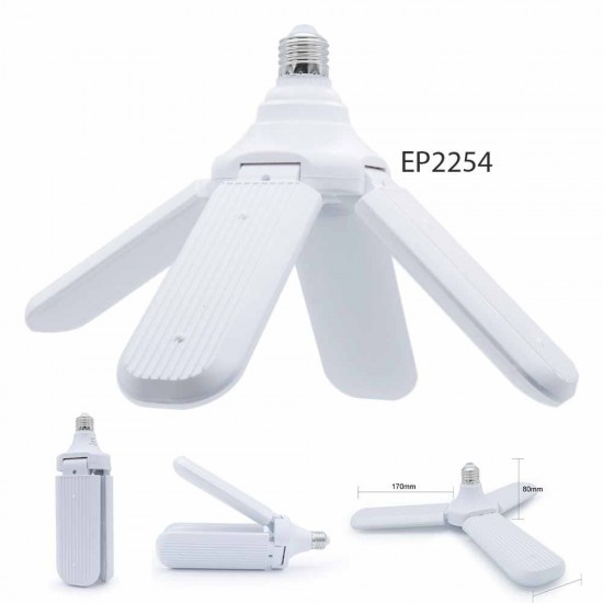4 Fan Blade LED Bulb Foldable 60W 220V E27 Light Energy Saving Lighting Lamp for Home Corridor Hallway Room Energy Saving Lights Ampoule Angle Adjustable Livingroom Ceiling Lamps