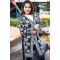 Women Black & Grey Front Open Nungor Design Sweater