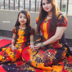 Batik Combo Mom and Baby Matching Skirt Set