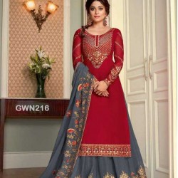 Premium Quality Unstitched Lasa with Embroidery Work