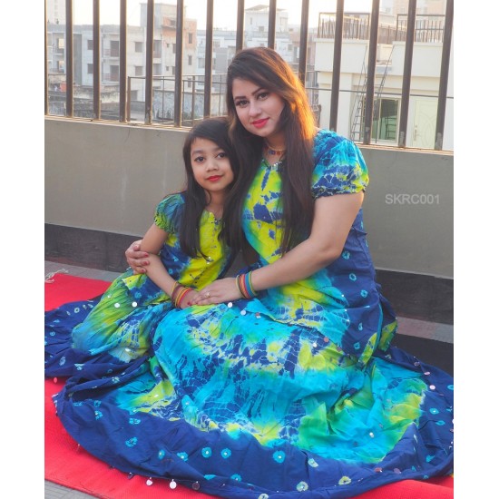 Batik Combo Mom and Baby Matching Skirt Set