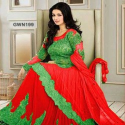 Premium Quality Unstitched Gown with Embroidery Work