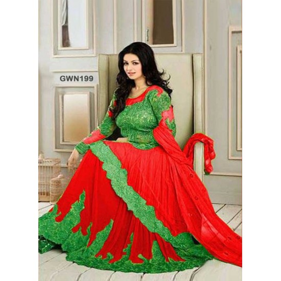 Premium Quality Unstitched Gown with Embroidery Work