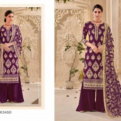 Unstitched 4Pcs Embroidery Work Salwar Kameez