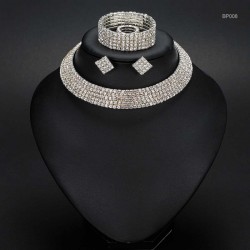 4pcs Choker Crystal Diamante Rhinestone Necklace