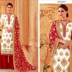 Unstitched 4Pcs Embroidery Work Salwar Kameez