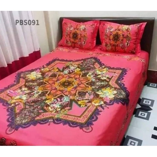 Print BedSheet with Pillow Covers