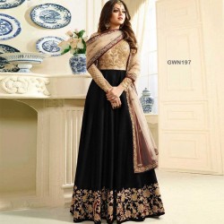 Premium Quality Unstitched Gown with Embroidery Work