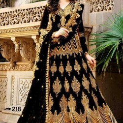 Premium Quality Unstitched Gown with Embroidery Work