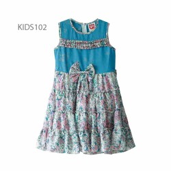 Multicolor Cotton-Georgette Frock Toddler Girls