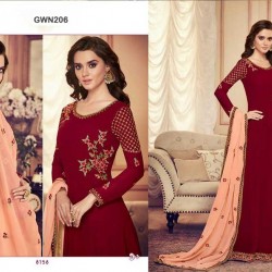 Premium Quality Unstitched Gown with Embroidery Work