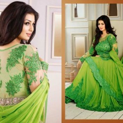 Premium Quality Unstitched Gown with Embroidery Work