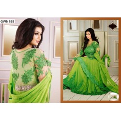 Premium Quality Unstitched Gown with Embroidery Work