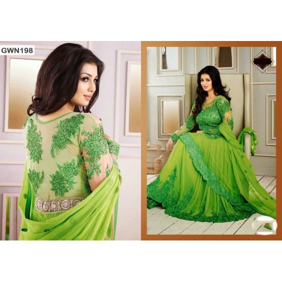 Premium Quality Unstitched Gown with Embroidery Work