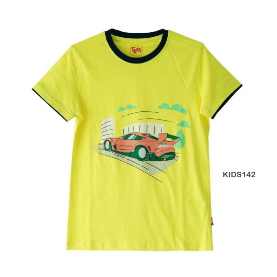 Yellow 100% Cotton, S/J Tee Older Boys