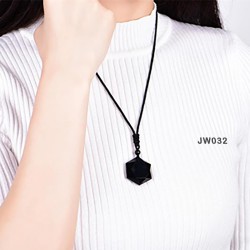 Obsidian Six Pointed Star Pendant Energy Stone Pendulum Creative Necklace-