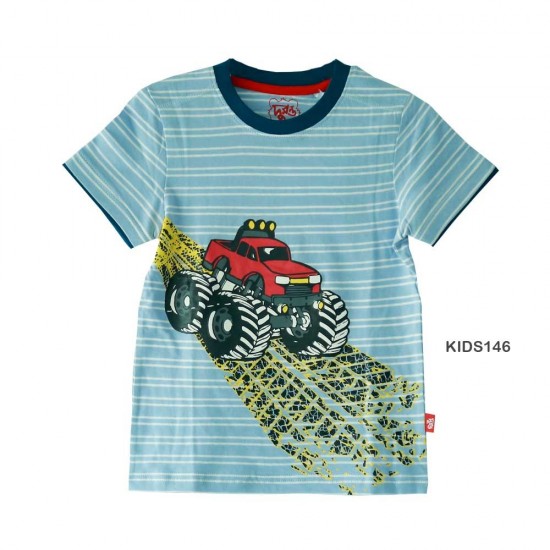 Blue 100% Cotton, S/J Tee Toddler Boys