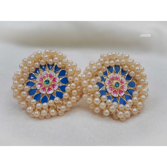 Gajra and Kundan Work Earring