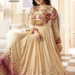 Premium Quality Unstitched Gown with Embroidery Work