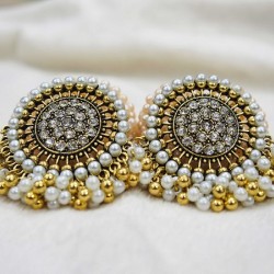 Gajra and Kundan Work Earring