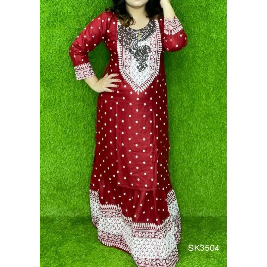 Screen Printed Cotton two pic For women
