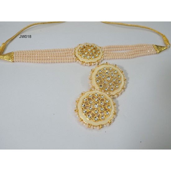 Exclusive crystal choker necklace set with stone work