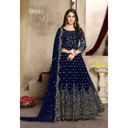 Premium Quality Unstitched Gown with Embroidery Work