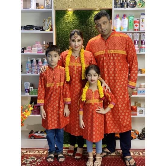 ভেলেন্টাইন ডে কালেকশন  মা-মেয়ে-বাবা-ছেলে ম্যচিং ফ্যামিলি সেট।