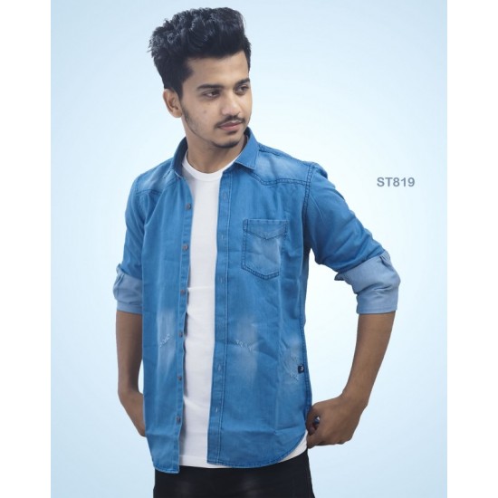 Denim Casual Long Sleeve Shirt