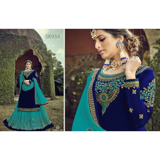 Premium Quality Unstitched Gown with Embroidery Work