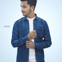 Denim Casual Long Sleeve Shirt