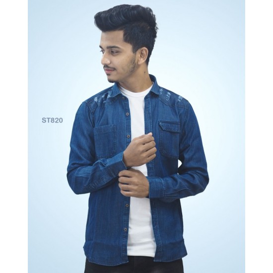 Denim Casual Long Sleeve Shirt