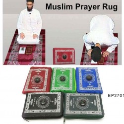 Portable Pocket Prayer Mat Jaynamaz with Qibla Direction