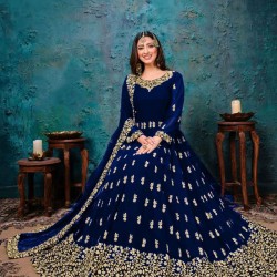 Premium Quality Unstitched Gown with Embroidery Work