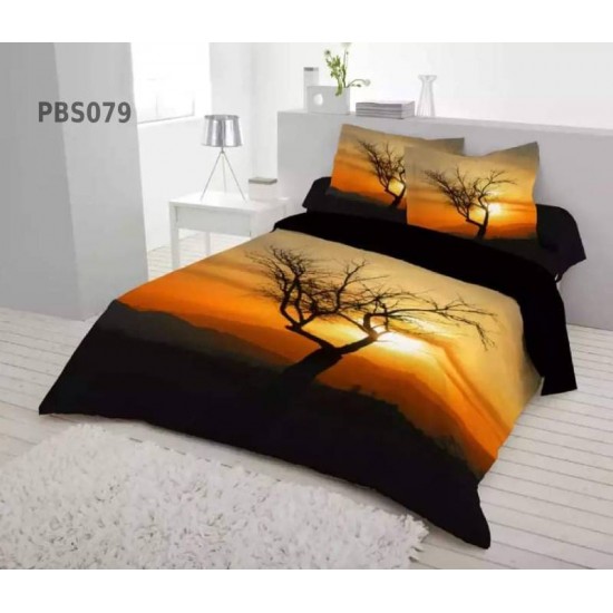 Print BedSheet with Pillow Covers