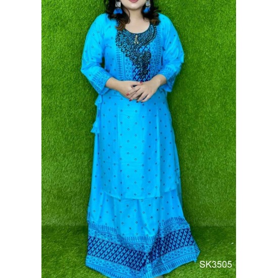Screen Printed Cotton two pic For women