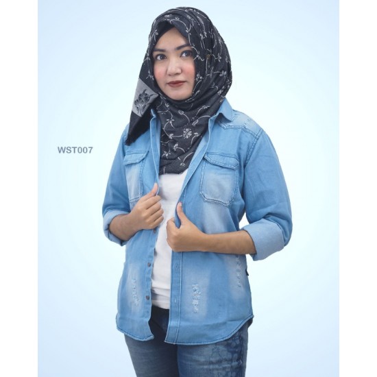 Denim Casual Long Sleeve Shirt Women