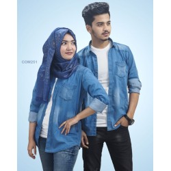 Denim Casual Long Sleeve Shirt For Men and Women