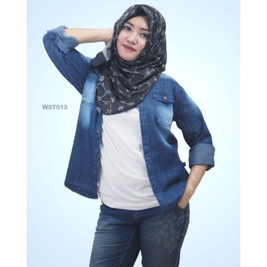Denim Casual Long Sleeve Shirt Women