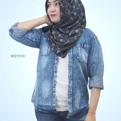 Denim Casual Long Sleeve Shirt Women