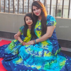 Batik Combo Mom and Baby Matching Skirt Set
