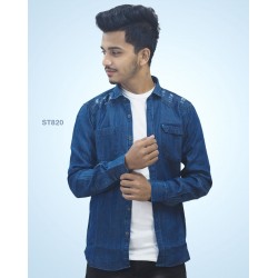 Denim Casual Long Sleeve Shirt